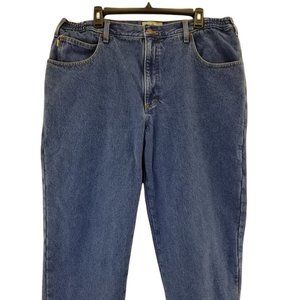 L.L. Bean Flannel Lined Comfort Waist Mens Jeans Size 40 X 29 100% Cotton